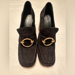 FRAME Le Benedict Noir block heel loafers
